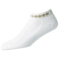 FootJoy Ladies ProDry Argyle Sock White Beige