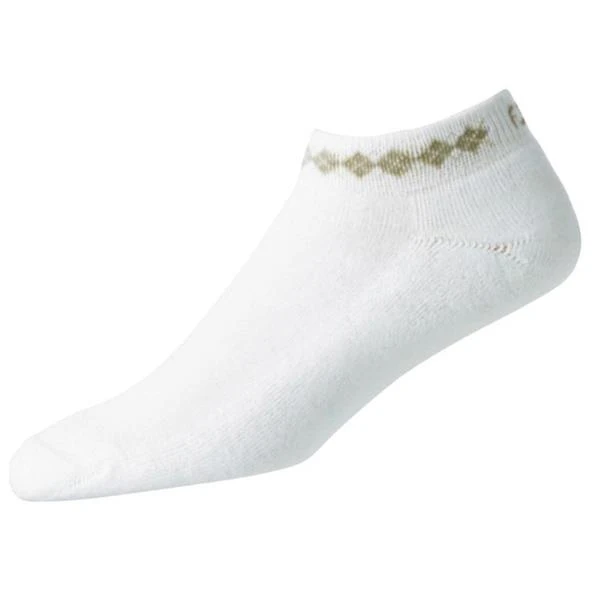 FootJoy Ladies ProDry Argyle Sock White Beige