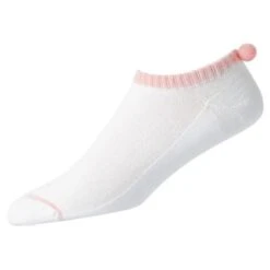 FootJoy Ladies Prodry LW PomPom Socks White - Pink