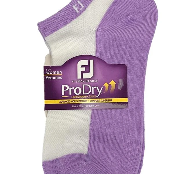 FootJoy Ladies ProDry LW Fashion Socks White Lavender Solid - Image 2