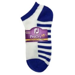 FootJoy Ladies ProDry LW Fashion Socks White Royal Stripe