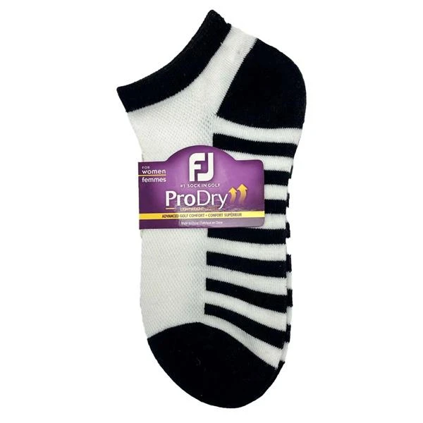FootJoy Ladies ProDry LW Fashion Socks White Black Stripe