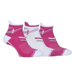 Ladies Megan Anklet 3pk Sock Magneta - White - Light Grey