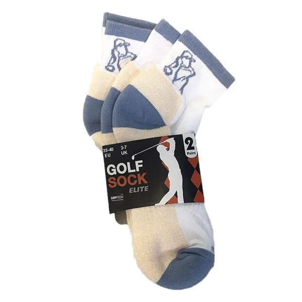 Ladies Elite Socks Laura 2-Pair Pack White Blue - Image 2