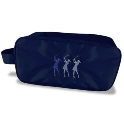 Ladies Embroidered Golfer Shoe Bag Navy