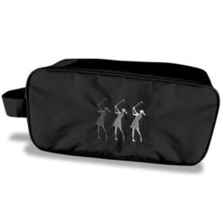 Ladies Embroidered Golfer Shoe Bag Black