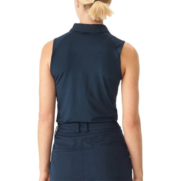 Ladies Rumi Sleeveless Polo Shirt Navy - Image 2