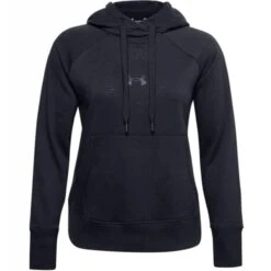 Under Armour Ladies Rival Fleece Metallic Hoodie Black (001)