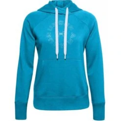 Under Armour Ladies Rival Fleece Metallic Hoodie Blue (417)