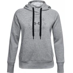Under Armour Ladies Rival Fleece Metallic Hoodie Steel (035)