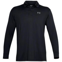 Under Armour Gents Performance Textured Long Sleeve Polo Shirt Black (001)
