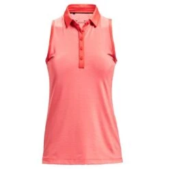 Under Armour Ladies Zinger Sleeveless Novelty Polo Shirt Red (690)