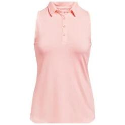 Under Armour Ladies Zinger Sleeveless Polo Shirt Pink (658)