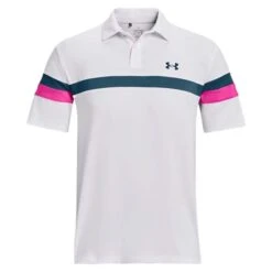 Under Armour Gents Tee To Green Color Block Polo Shirt White (100)