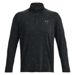 Under Armour Gents Playoff Printed ¼ Zip Top Black - Static Blue (001)