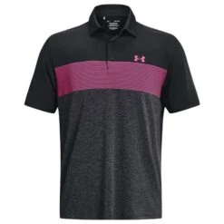 Under Armour Gents Playoff 3.0 Stripe Polo Shirt Black - Jet Grey (003)