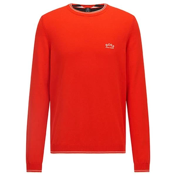 Boss Gents Ritom Crew Neck Sweater Bright Orange
