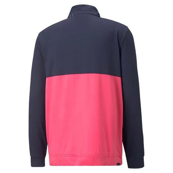 Puma Gents Gamer Colorblock ¼ Zip Navy Blazer - Sunset Pink - Image 2