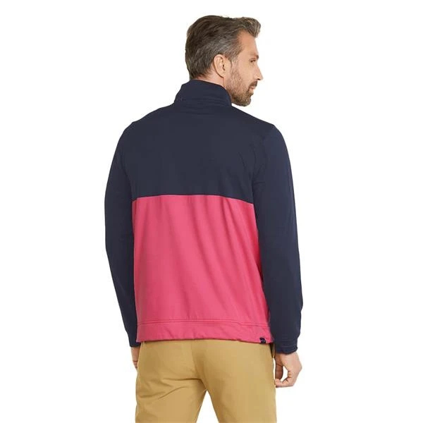 Puma Gents Gamer Colorblock ¼ Zip Navy Blazer - Sunset Pink - Image 4