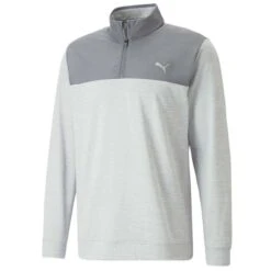 Puma Gents Cloudspun Colorblock ¼ Zip Top Quiet Shade - High Rise Heather