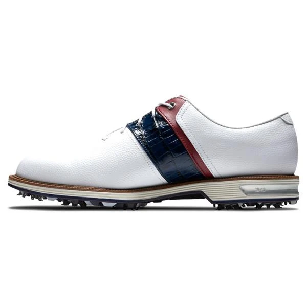FootJoy Gents Premiere Packard Shoes White - Navy - Red - Image 3