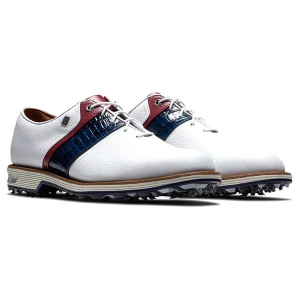 FootJoy Gents Premiere Packard Shoes White - Navy - Red - Image 4
