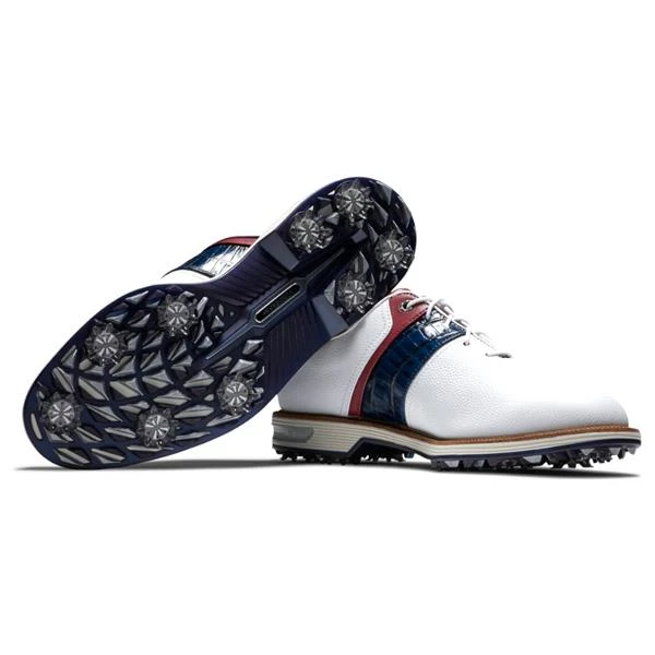 FootJoy Gents Premiere Packard Shoes White - Navy - Red - Image 5