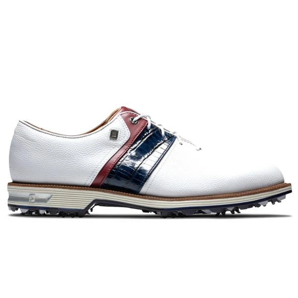 FootJoy Gents Premiere Packard Shoes White - Navy - Red