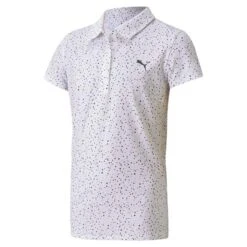 Puma Girls Polka Dot Polo Shirt Bright White