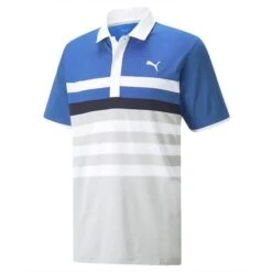 Puma Gents MATTR One Way Polo Shirt Bright Cobalt - Bright White
