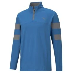 Puma Gents Torreyana 1/4 Zip Top Blue - Grey