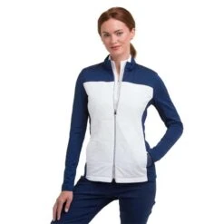 Ladies Mixed Media Block Jacket Inky Multi