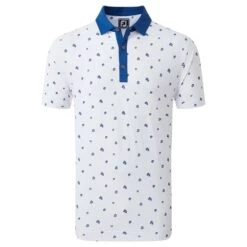 FootJoy Gents Scattered Floral Print Polo Shirt White Twilight