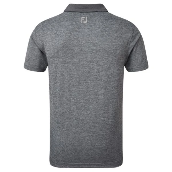 FootJoy Gents Heather Pinstripe Shirt White - Black - Image 2