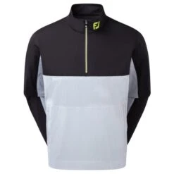 FootJoy Gents HydroKnit Waterproof Half Zip Black - Grey - Lime