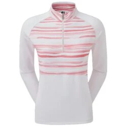 FootJoy Ladies Half-Zip Jersey Watercolour Midlayer White
