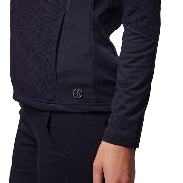 Ladies Kami Cable Full Zip Top Navy - Image 5