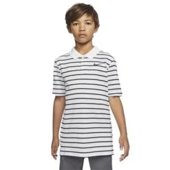 Nike Junior - Boys Dri-Fit Victory Striped Polo Shirt White (100)