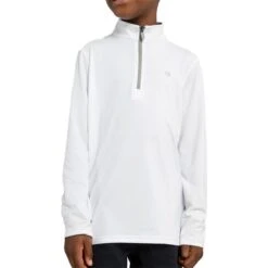 Kids Newport 1/2 Zip Top White