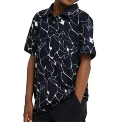 Kids Cracked Print Polo Navy