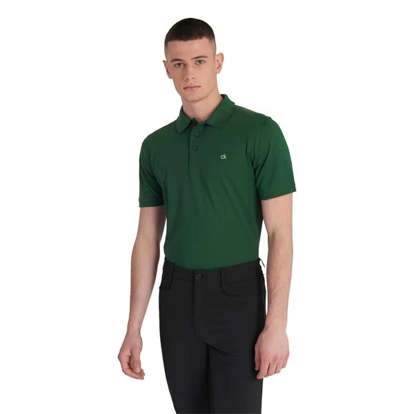 Gents Planet Polo Shirt Bottle Green - Image 3