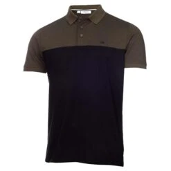 Gents Colour Block Polo Shirt Olive - Black