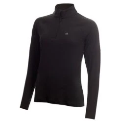 Ladies Kahn Zip Neck Top Black