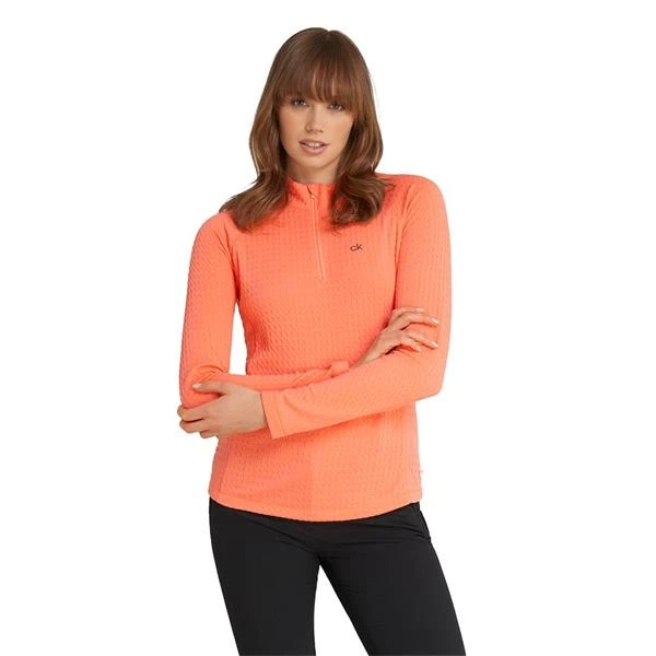 Ladies Mina Zip Neck Top Coral - Image 5