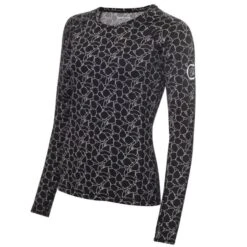 Ladies Vibe Long Sleeve T- Shirt Black - White