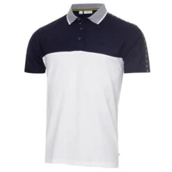 Gents Trevino Polo Shirt White - Navy