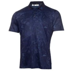 Gents Grunge Print Polo Shirt Navy