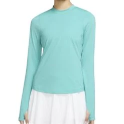 Nike Ladies Dri-FIT UV Victory Long Sleeve Crew Teal (392)
