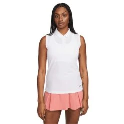 Nike Ladies Dri-FIT Victory Sleeveless Polo Shirt White (100)