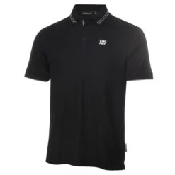 DKNY Gents Spike Pique Polo Shirt Black - Silver